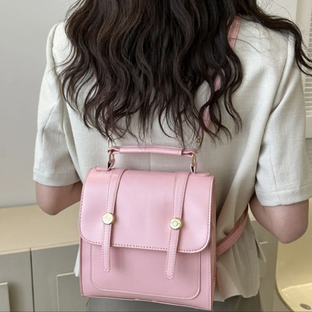 Pink Backpack with Flap Detail - Picture 4 of 5